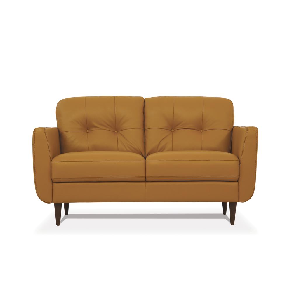Loveseat, Camel Leather 54956. Picture 5