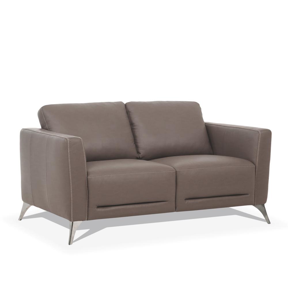 Loveseat, Taupe Leather 55001. Picture 4