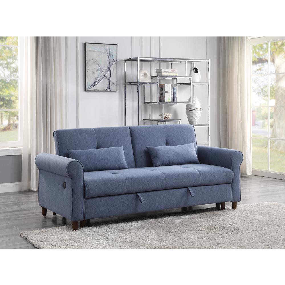 Nichelle Sleeper Sofa, Blue Fabric (55565). Picture 10