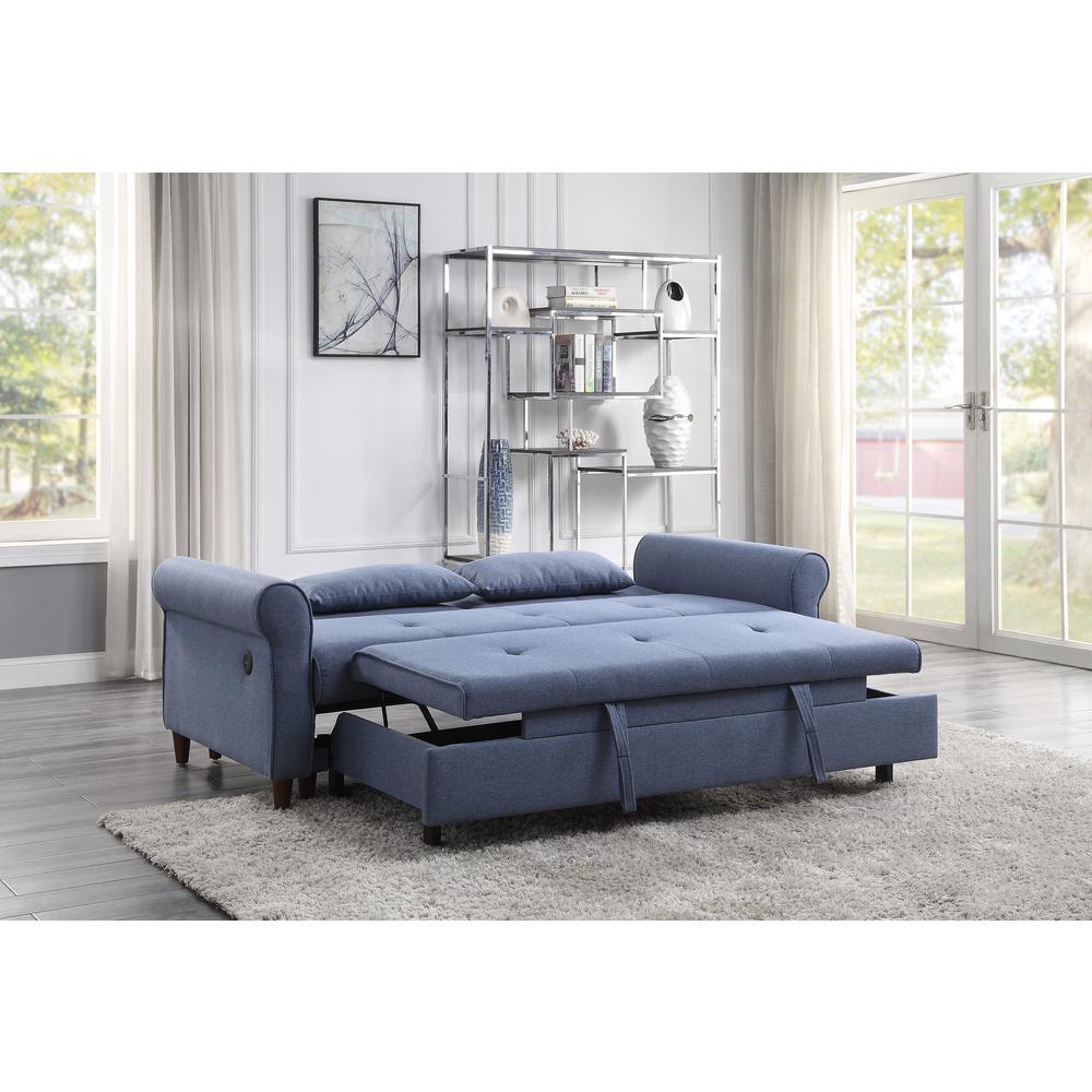 Nichelle Sleeper Sofa, Blue Fabric (55565). Picture 11