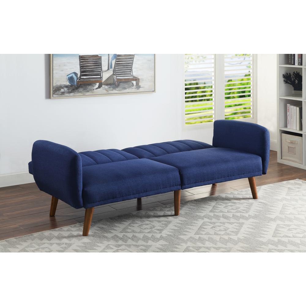 Bernstein Adjustable Sofa, Blue Linen & Walnut Finish (57190). Picture 10