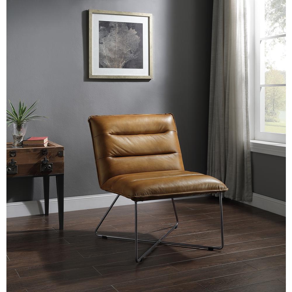 Balrog Accent Chair, Saddle Brown Top Grain Leather (59671). Picture 7