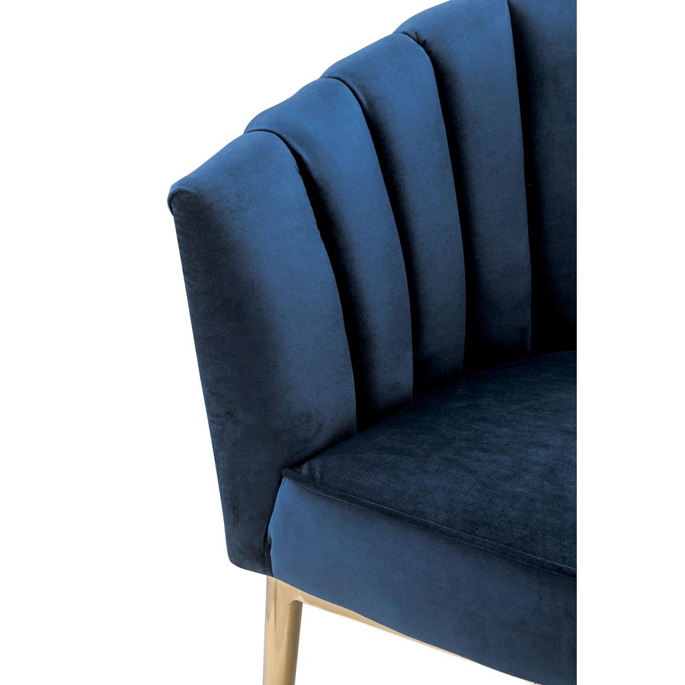Colla Accent Chair, Blue Velvet & Gold. Picture 10