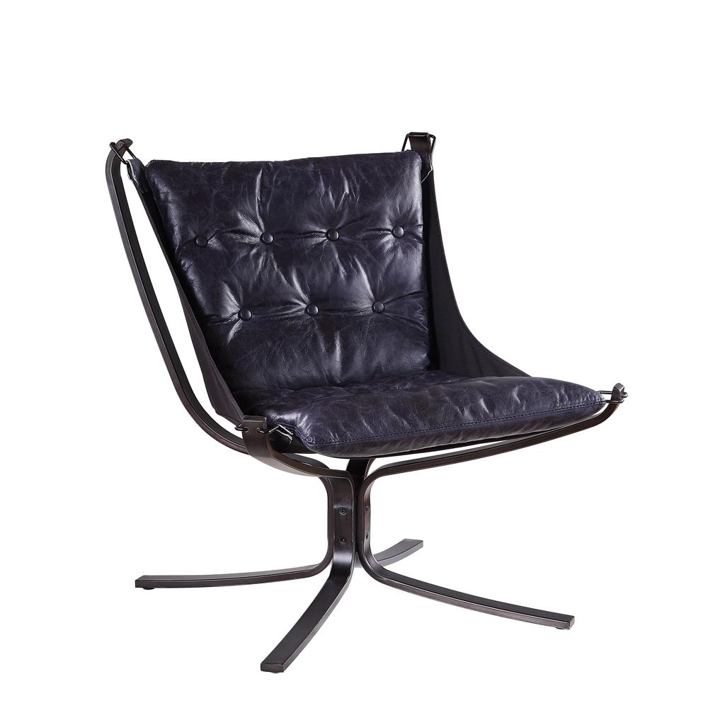 Carney Accent Chair, Vintage Blue Top Grain Leather. Picture 5