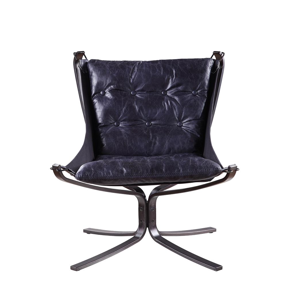 Carney Accent Chair, Vintage Blue Top Grain Leather. Picture 7