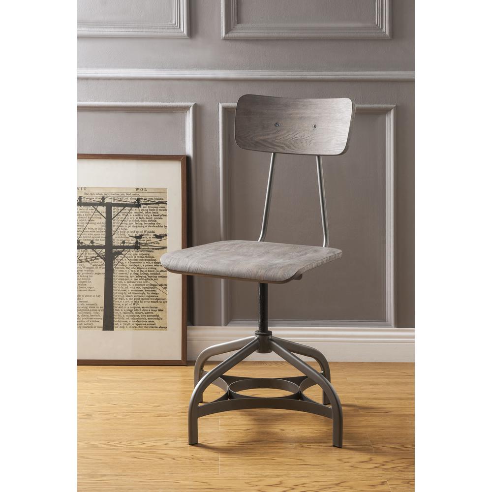 Jonquil Side Chair w/Swivel (Set-2), Gray Oak & Sandy Gray. Picture 1
