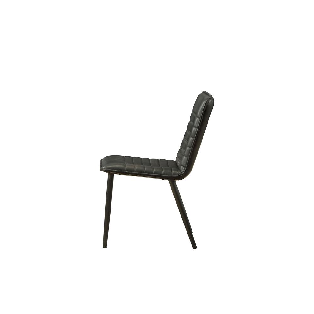 Hosmer Side Chair (Set-2), Black Top Grain Leather & Antique Black. Picture 6
