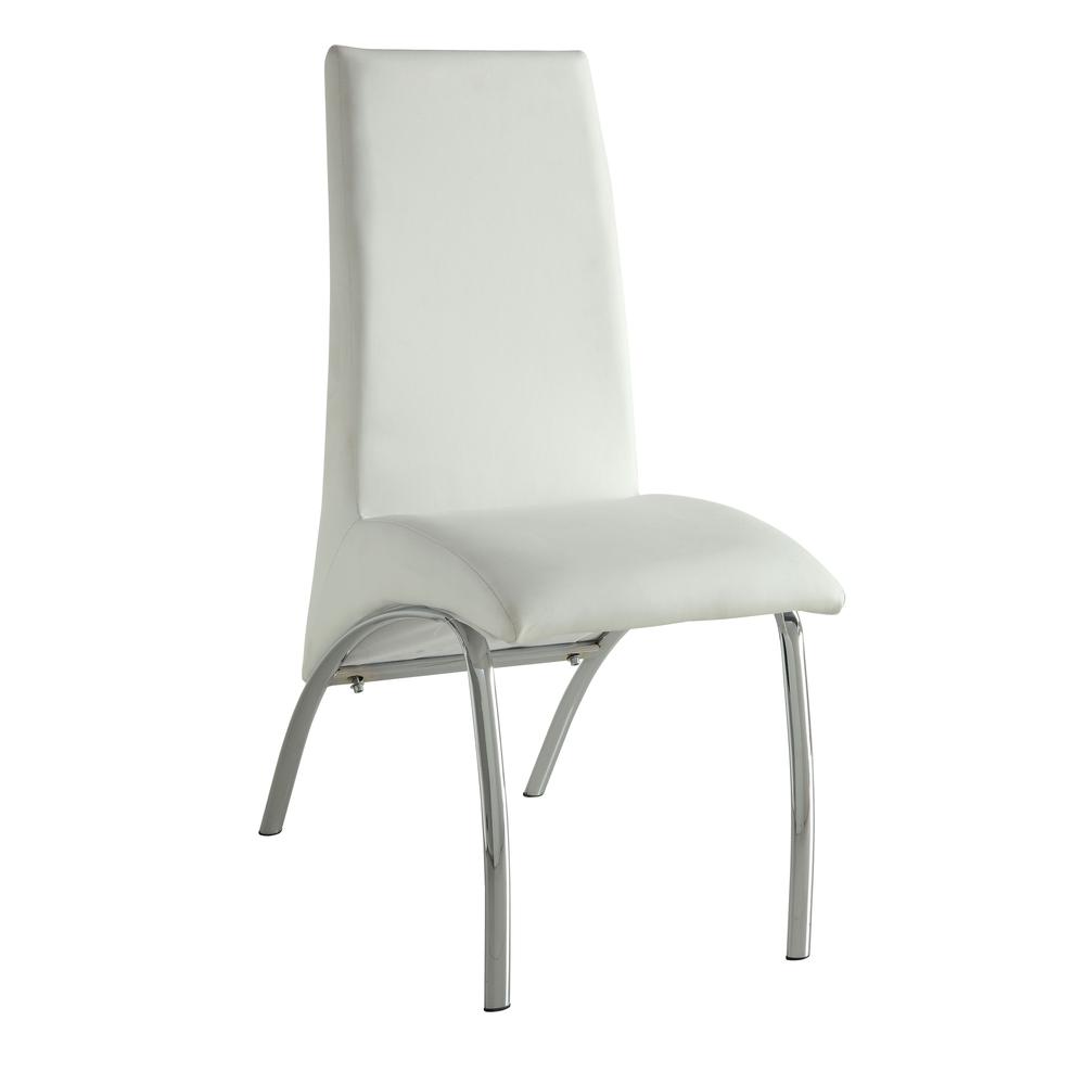Pervis Side Chair (Set-2), White PU & Chrome. Picture 15