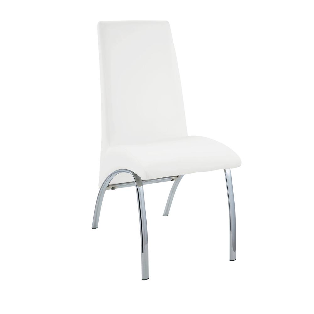 Pervis Side Chair (Set-2), White PU & Chrome. Picture 13