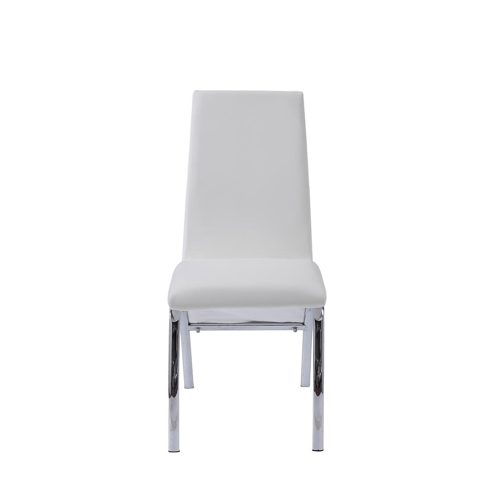 Pervis Side Chair (Set-2), White PU & Chrome. Picture 12
