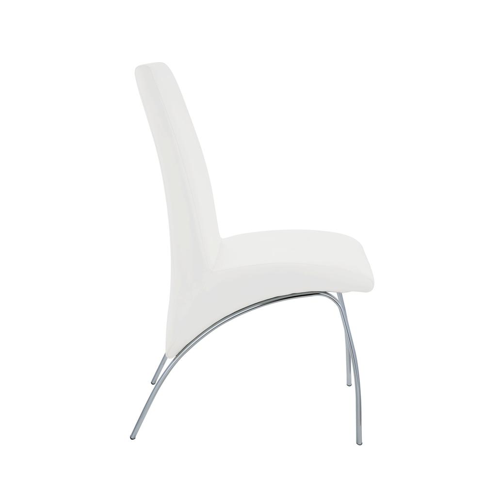 Pervis Side Chair (Set-2), White PU & Chrome. Picture 14