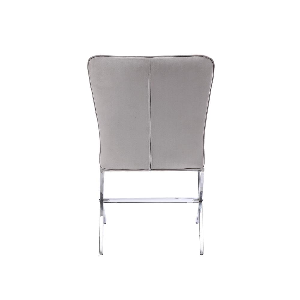 Daire Side Chair (Set-2), Velvet & Chrome. Picture 2