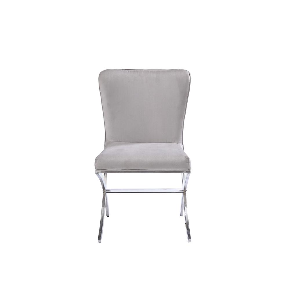 Daire Side Chair (Set-2), Velvet & Chrome. Picture 3