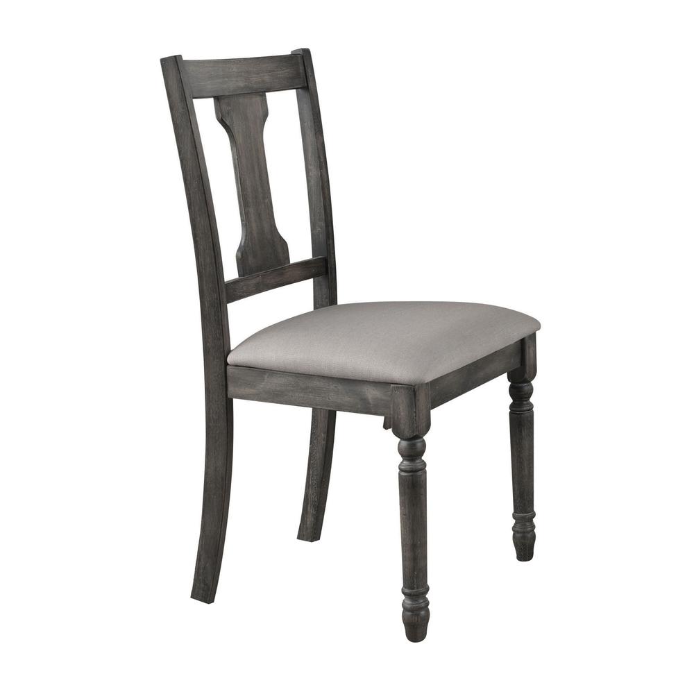 Wallace Side Chair (Set-2), Tan Linen & Weathered Gray. Picture 1