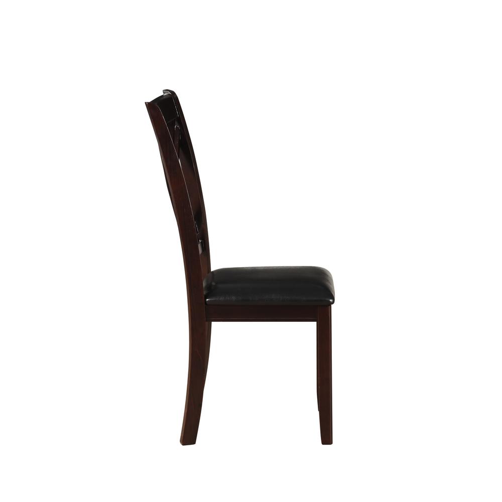 Katrien Side Chair (Set-2), Black PU & Espresso. Picture 4