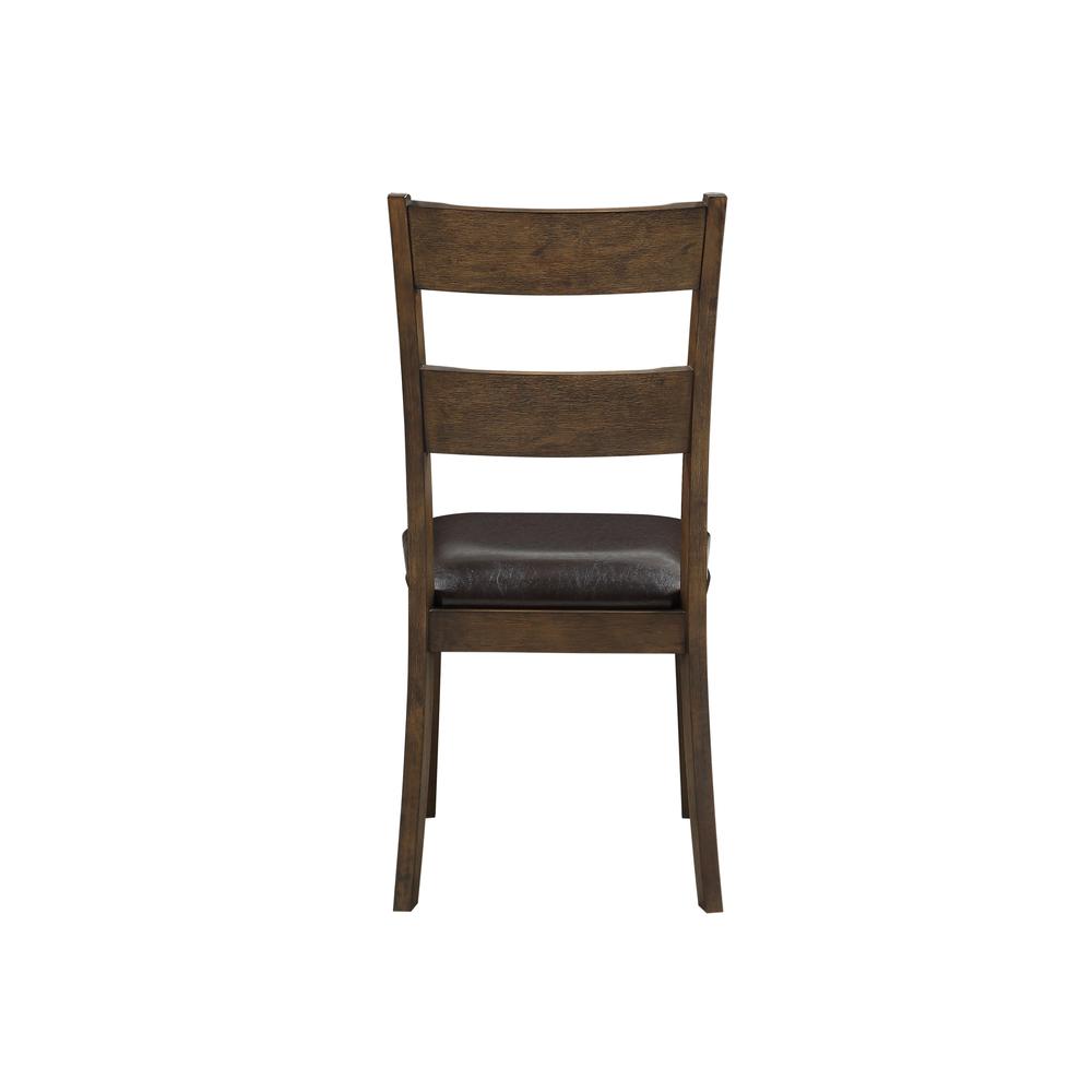 Nabirye Side Chair (Set-2), PU & Dark Oak. Picture 3