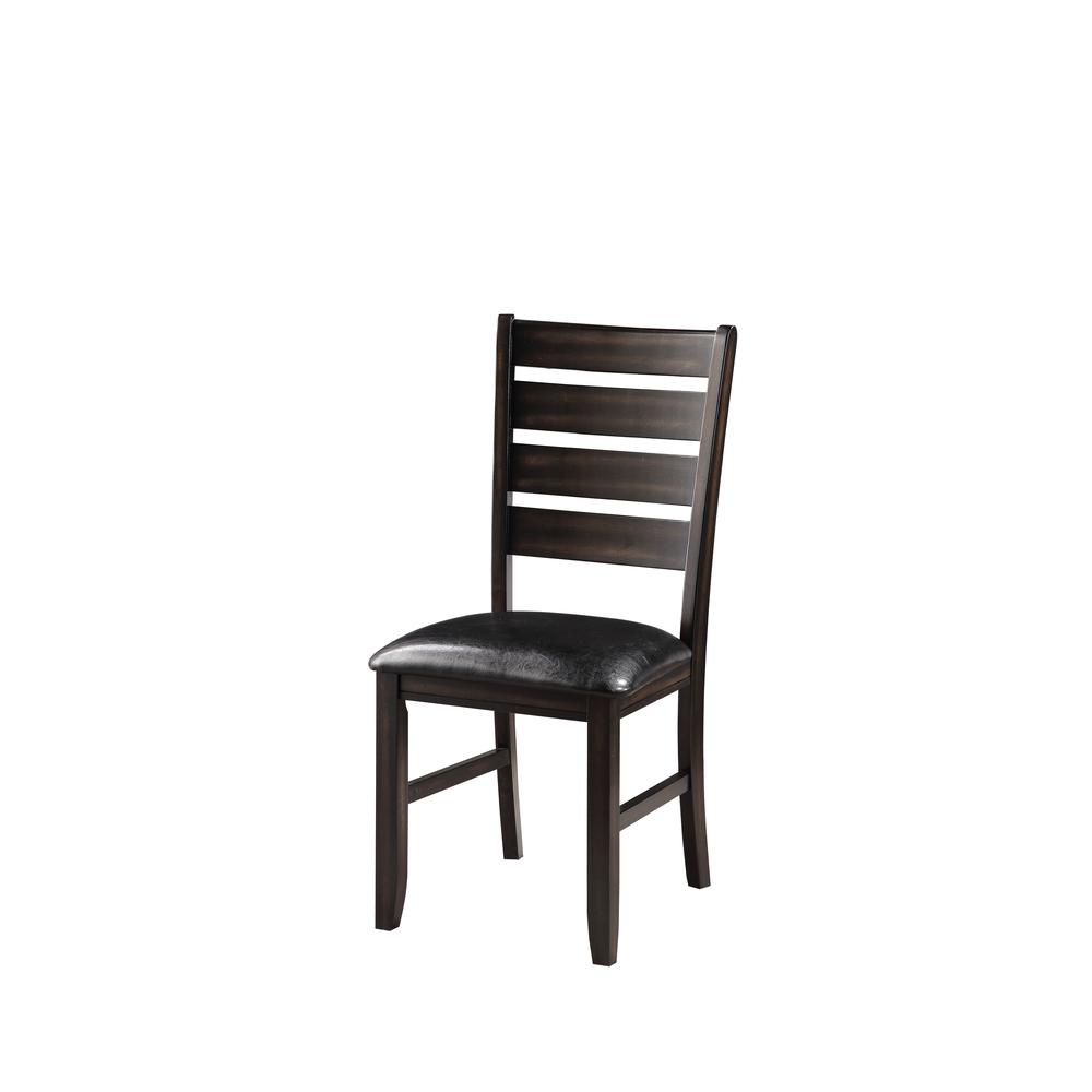 Urbana Side Chair (Set-2), Black PU & Espresso. Picture 2