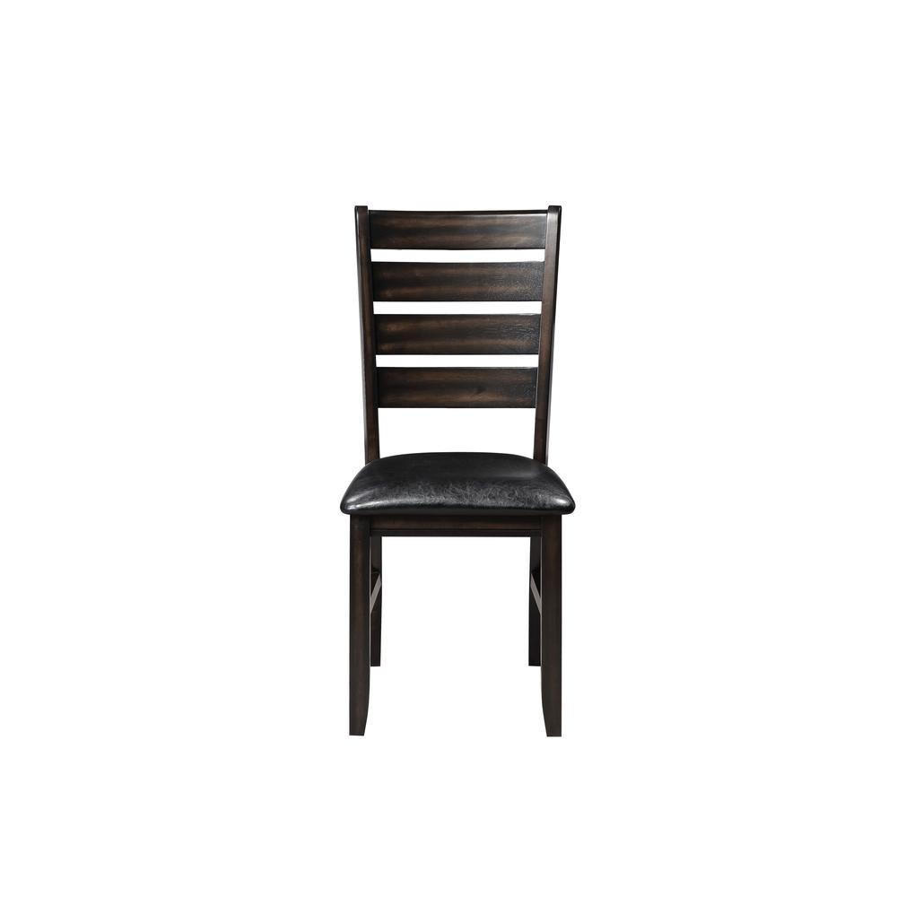 Urbana Side Chair (Set-2), Black PU & Espresso. Picture 5