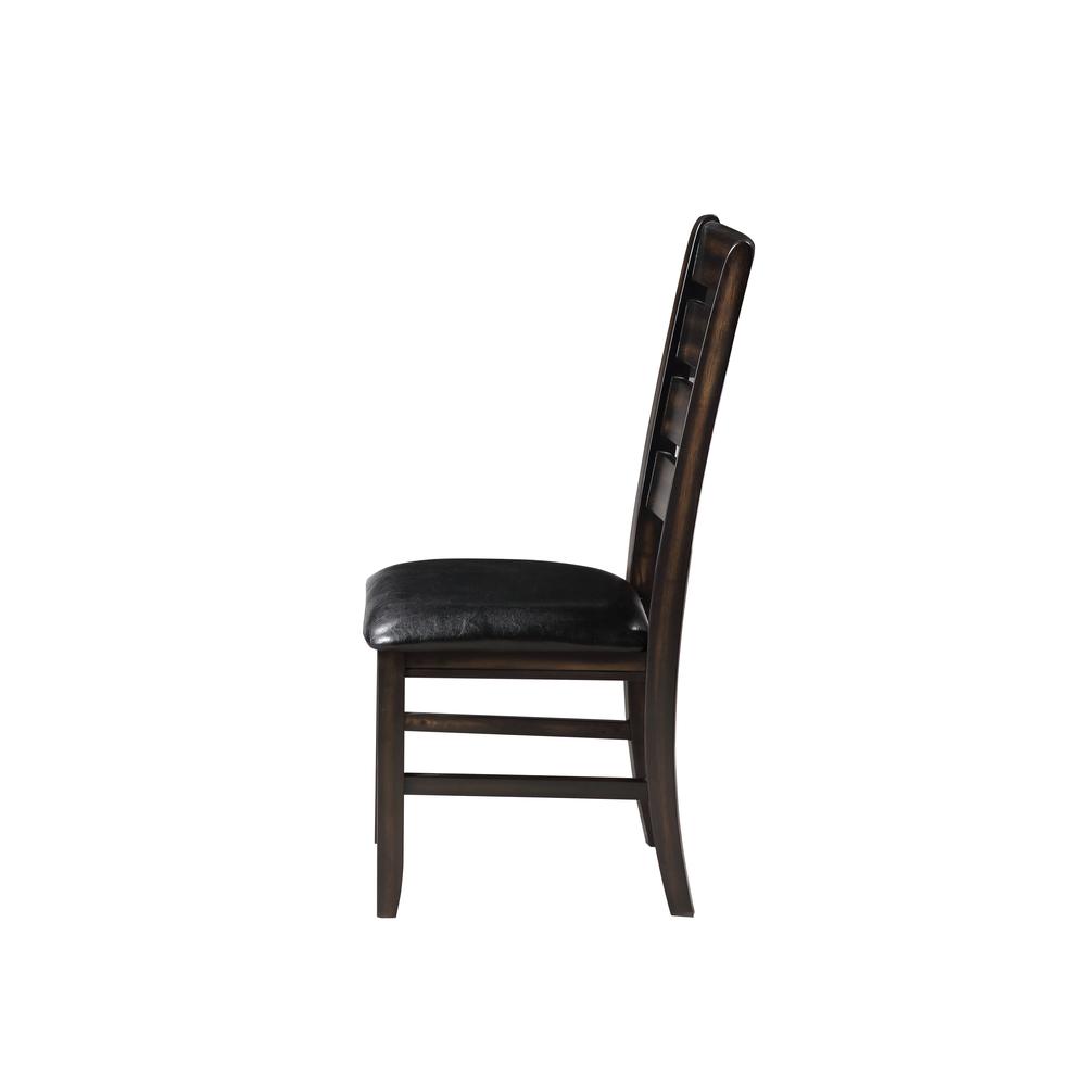 Urbana Side Chair (Set-2), Black PU & Espresso. Picture 6