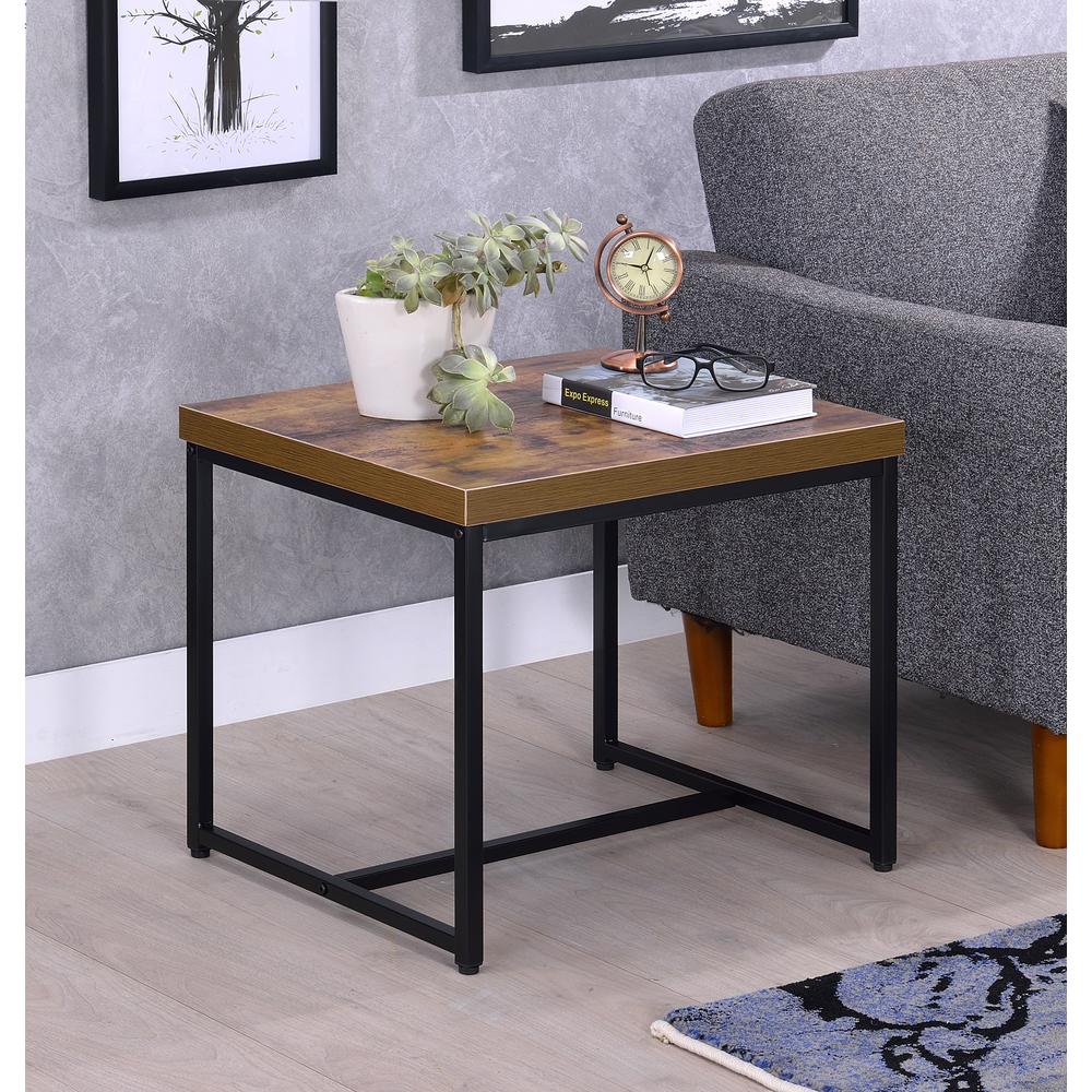 Bob End Table, Weathered Oak & Black. Picture 6