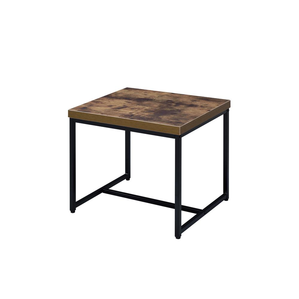 Bob End Table, Weathered Oak & Black. Picture 7
