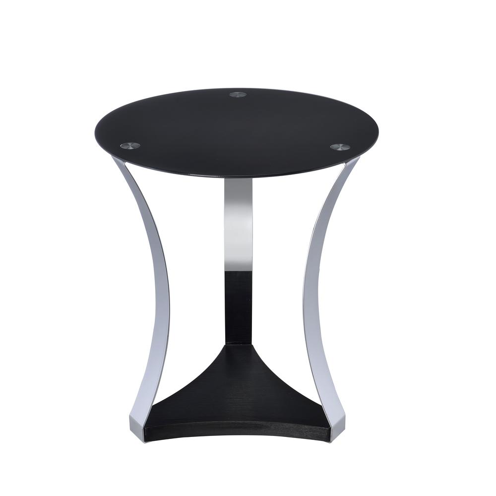 Geiger End Table, Chrome & Black Glass. Picture 1