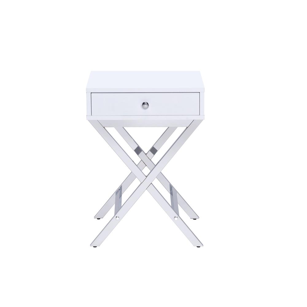 Coleen Side Table, White & Chrome. Picture 7