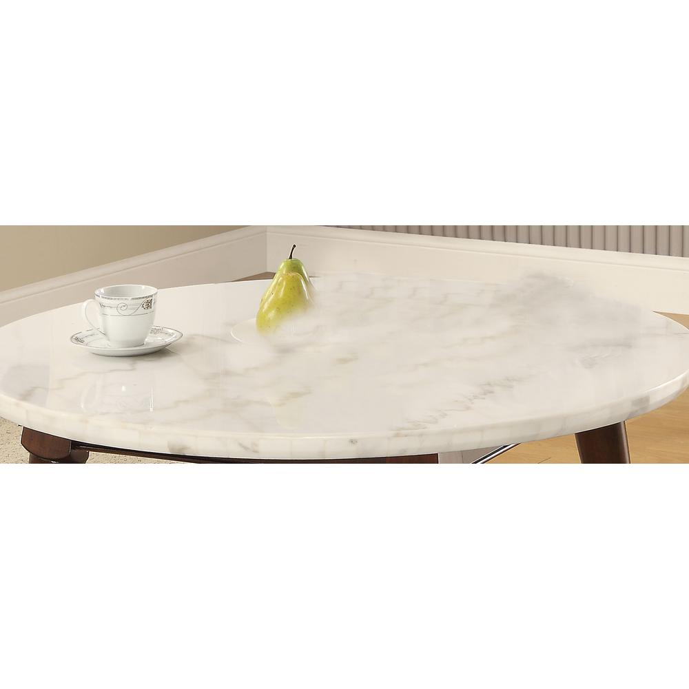 Gasha Coffee Table, White Marble & Walnut. Picture 1