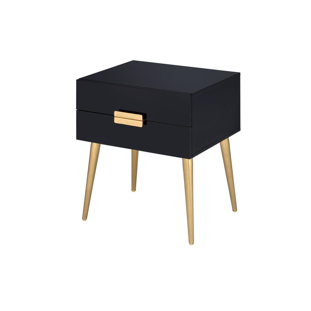 Denvor End Table, White & Gold. Picture 1