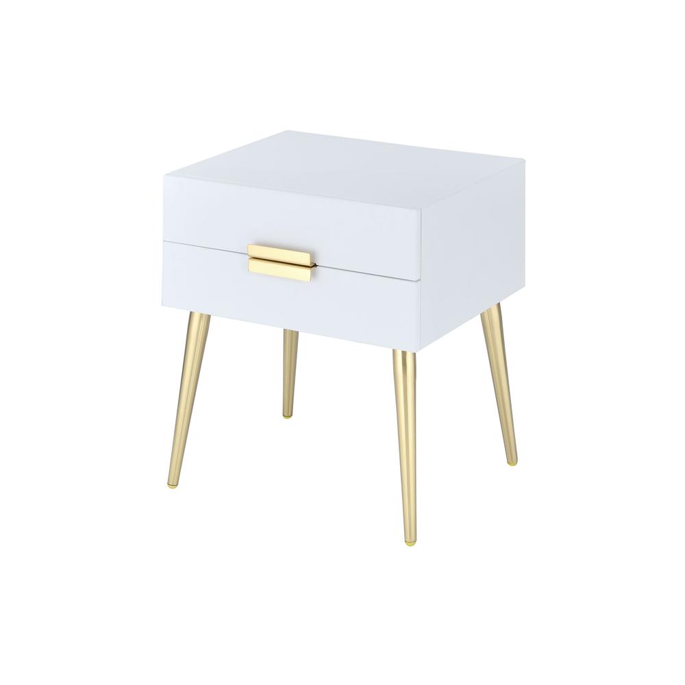 Denvor End Table, White & Gold. Picture 6