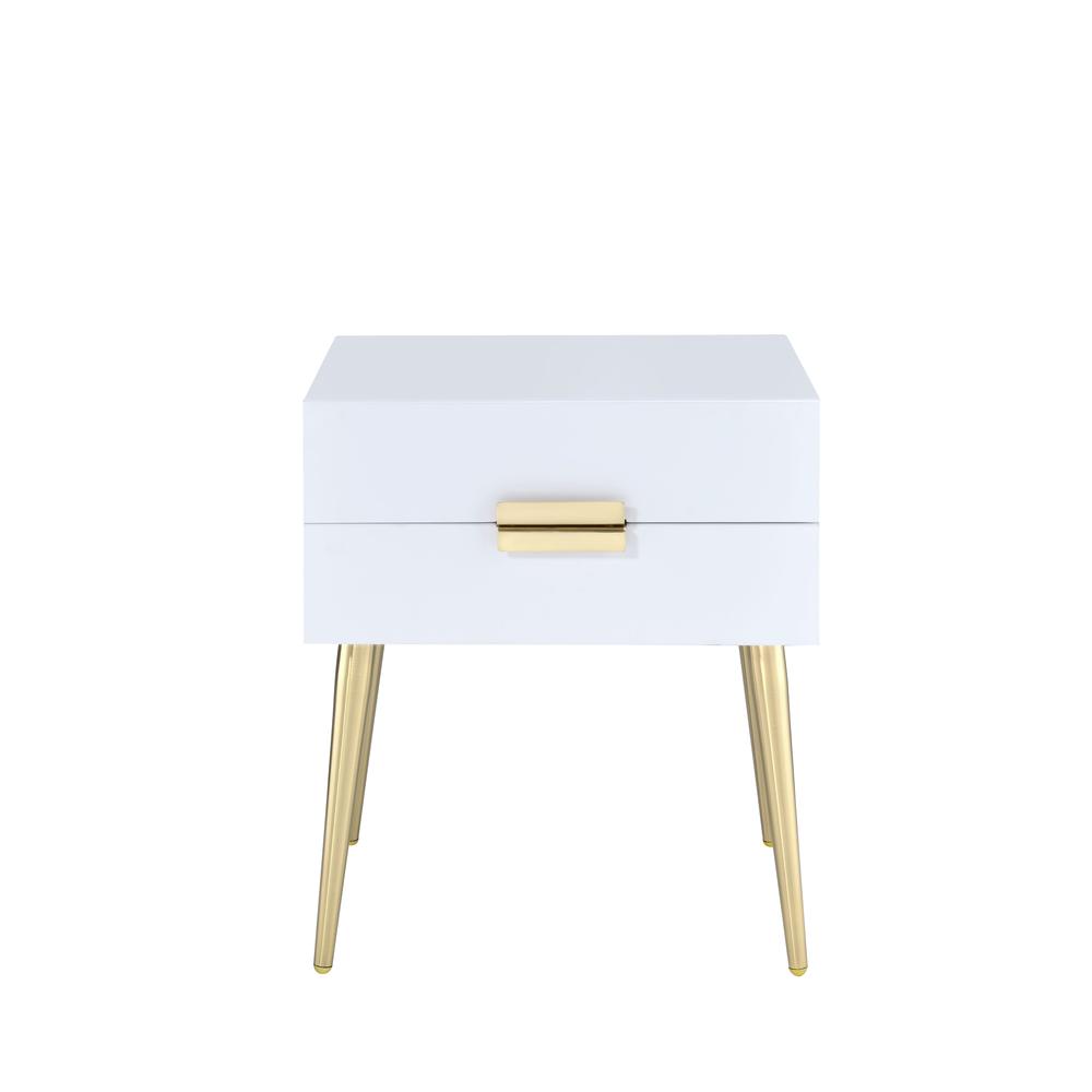 Denvor End Table, White & Gold. Picture 7