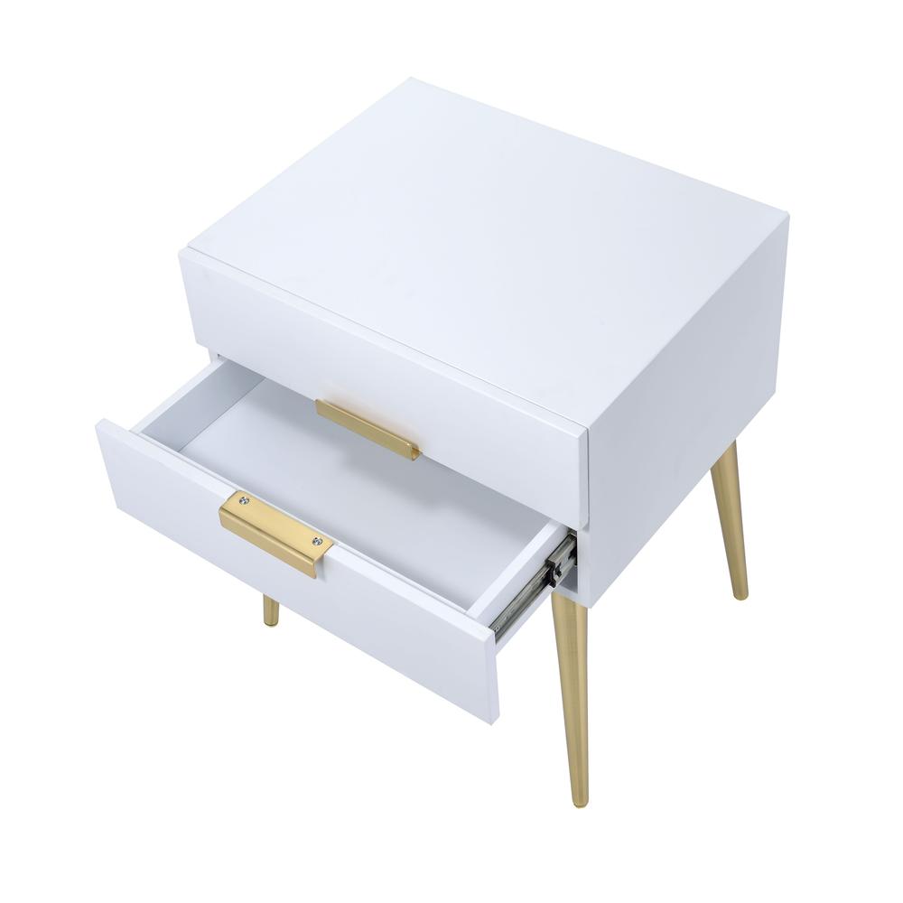 Denvor End Table, White & Gold. Picture 8