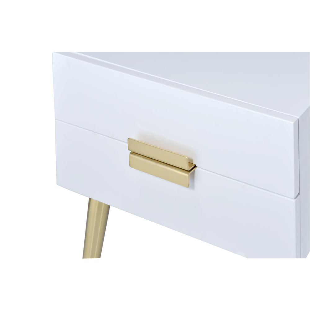 Denvor End Table, White & Gold. Picture 9