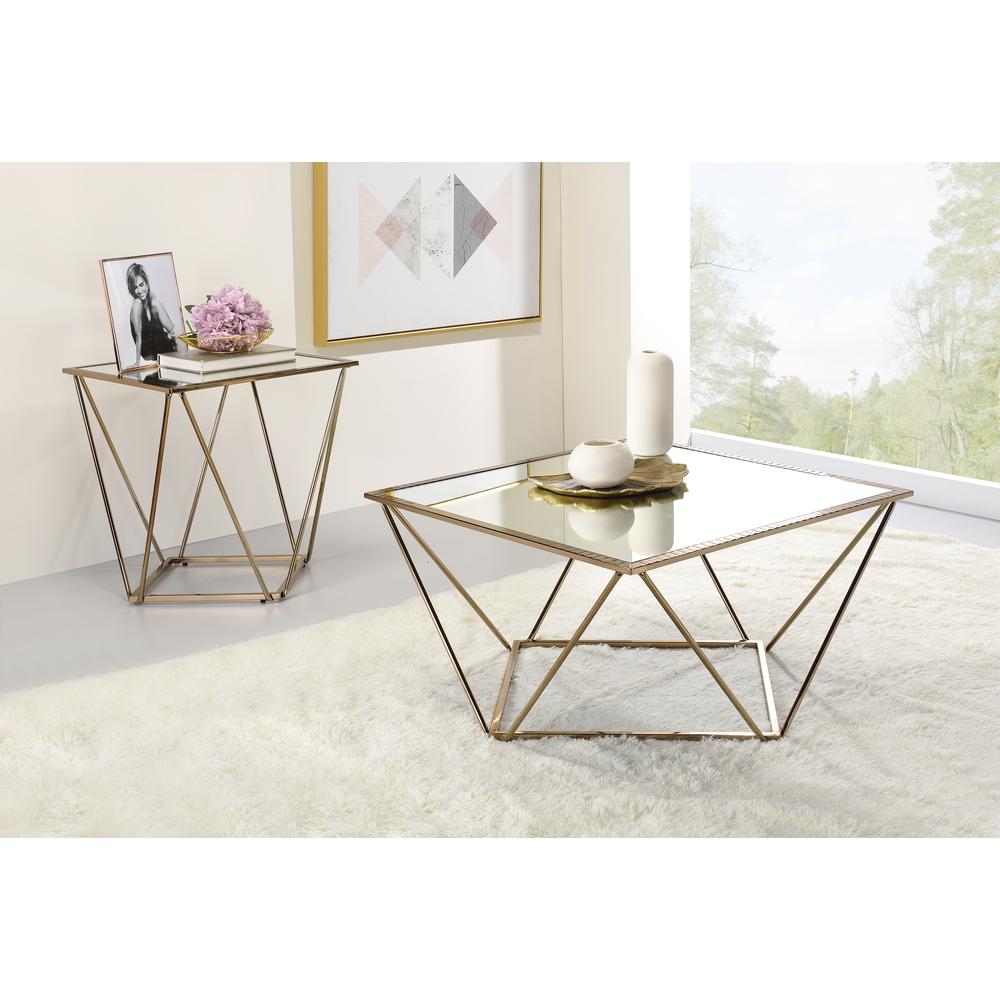 End Table, Mirrored & Champagne Gold  Finish 86057. Picture 1