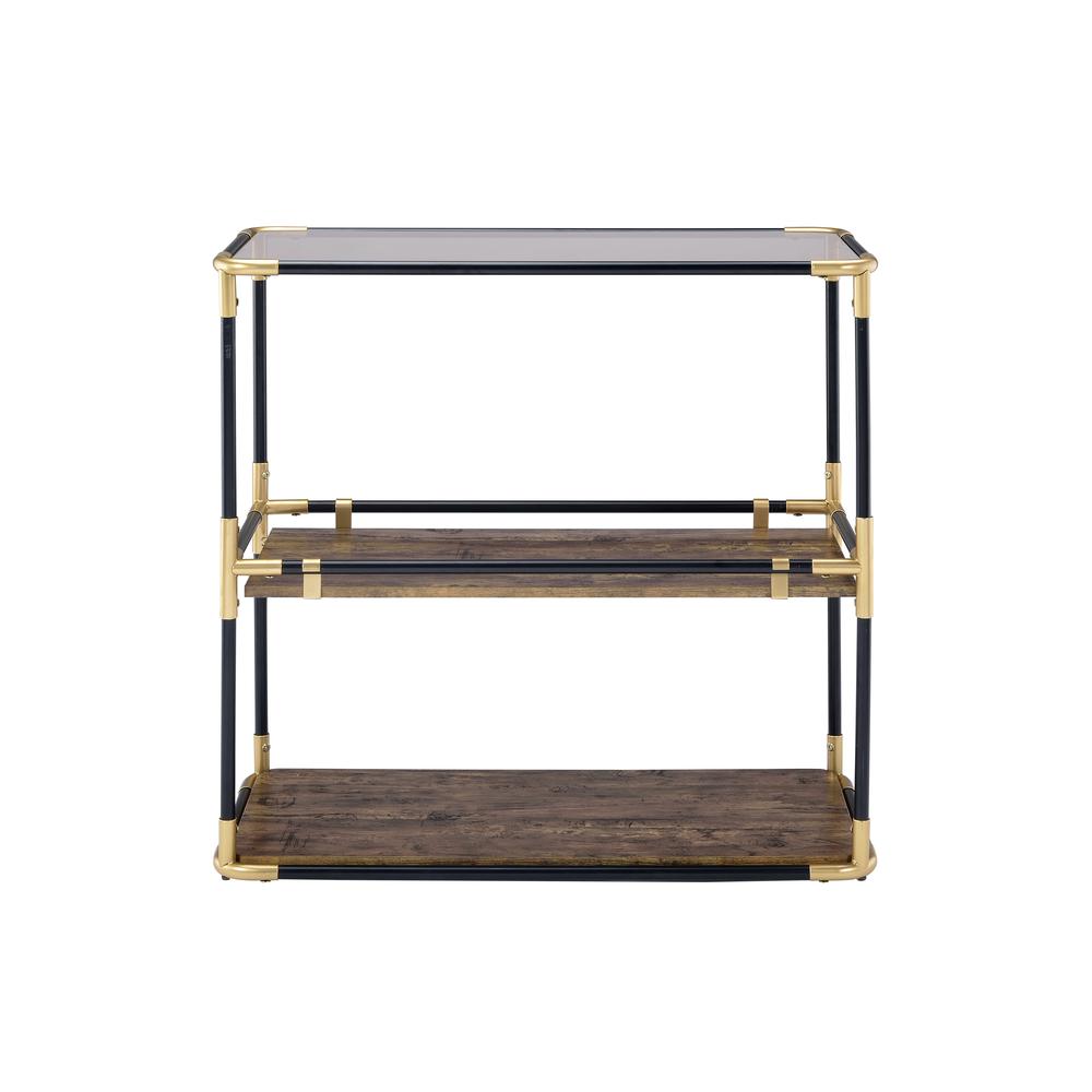 Heleris Console Table, Black/Gold & Smoky Glass. Picture 6