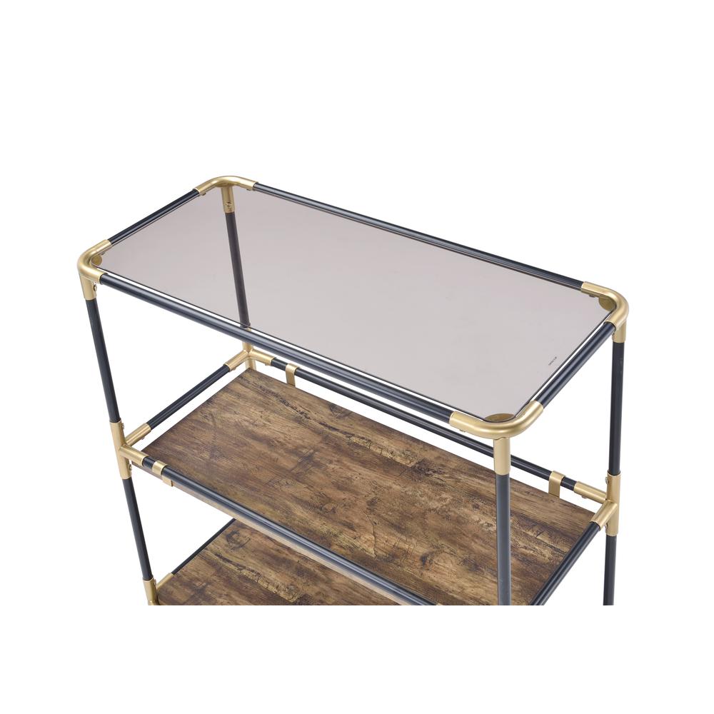 Heleris Console Table, Black/Gold & Smoky Glass. Picture 8