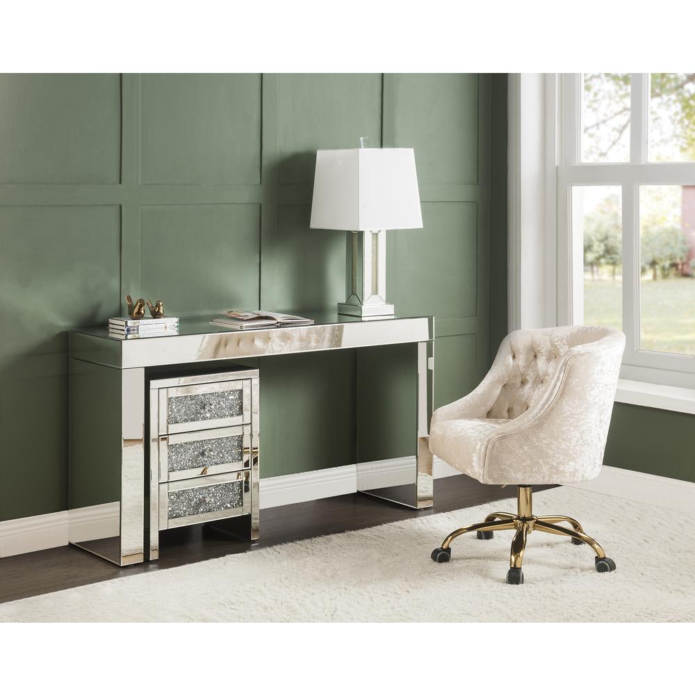 Noralie Writing Desk, Mirrored (90674). Picture 6