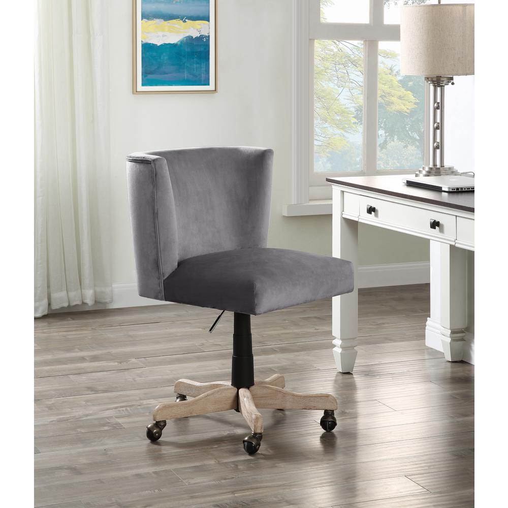 Cliasca Office Chair, Gray Velvet (93073). Picture 7