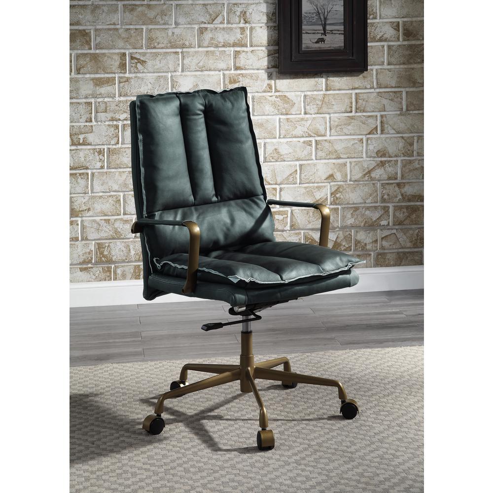 Tinzud Office Chair, Dark Green Top Grain Leather (93166). Picture 19