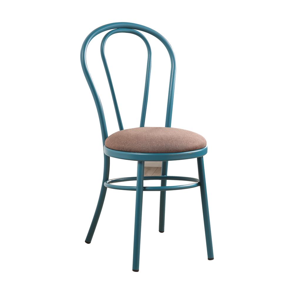Jakia Side Chair (Set-2), Fabric & Teal. Picture 2