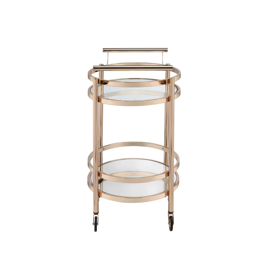 Lakelyn Serving Cart, Rose Gold & Clear Glass. Picture 1