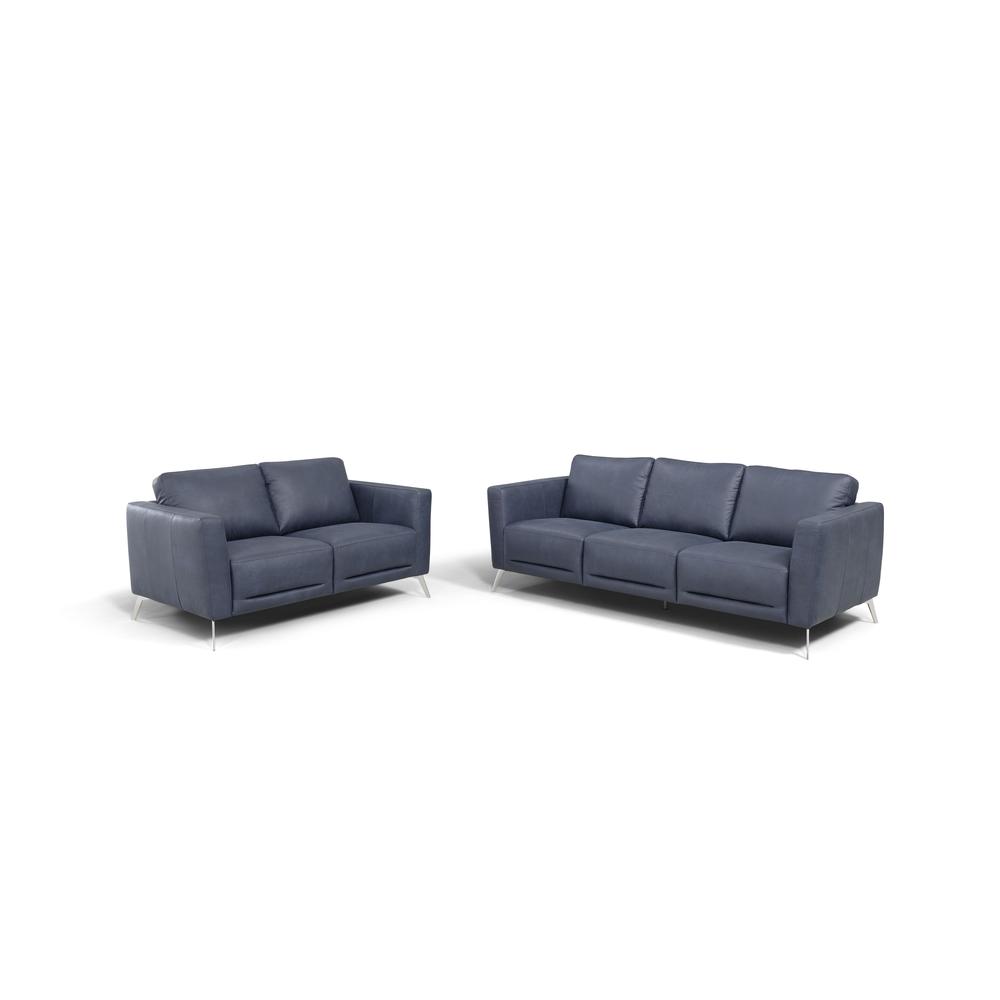 Astonic Loveseat , Blue Leather (LV00213). Picture 4