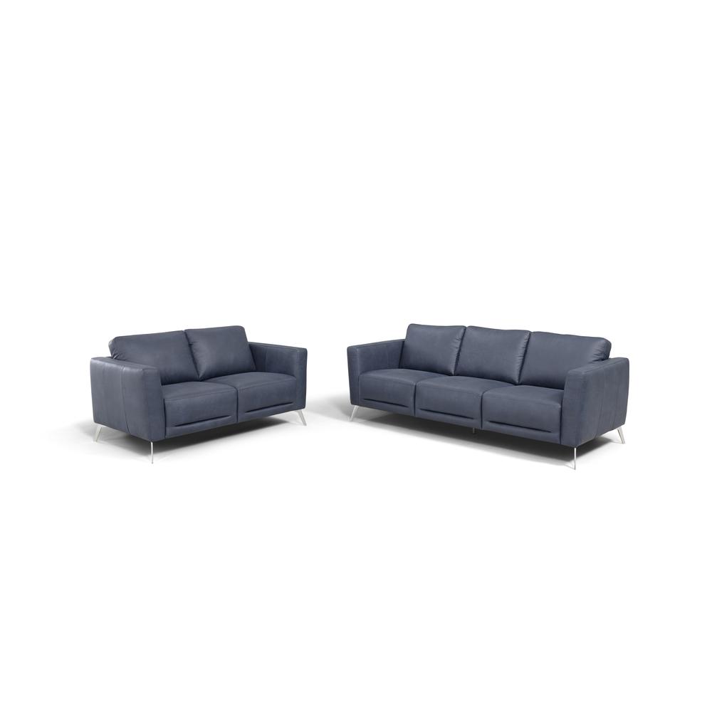 Astonic Loveseat , Blue Leather (LV00213). Picture 8
