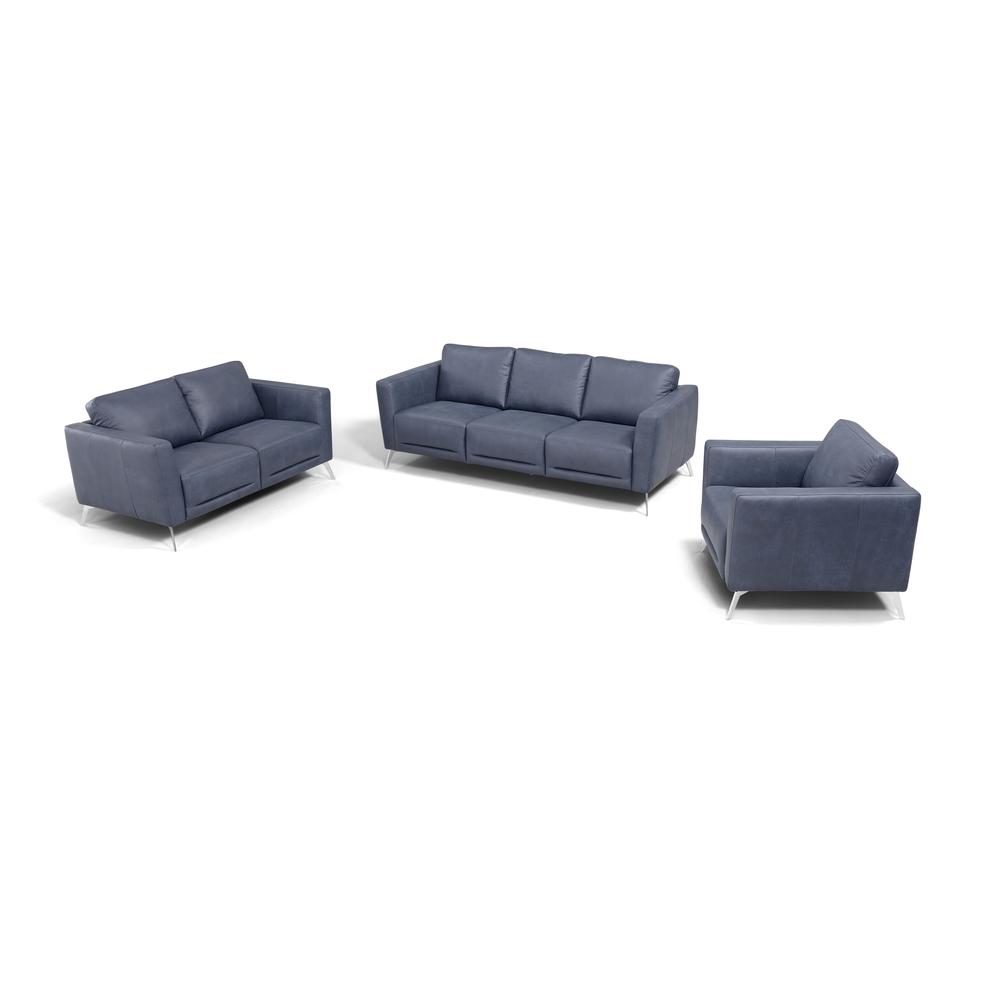 Astonic Loveseat , Blue Leather (LV00213). Picture 2