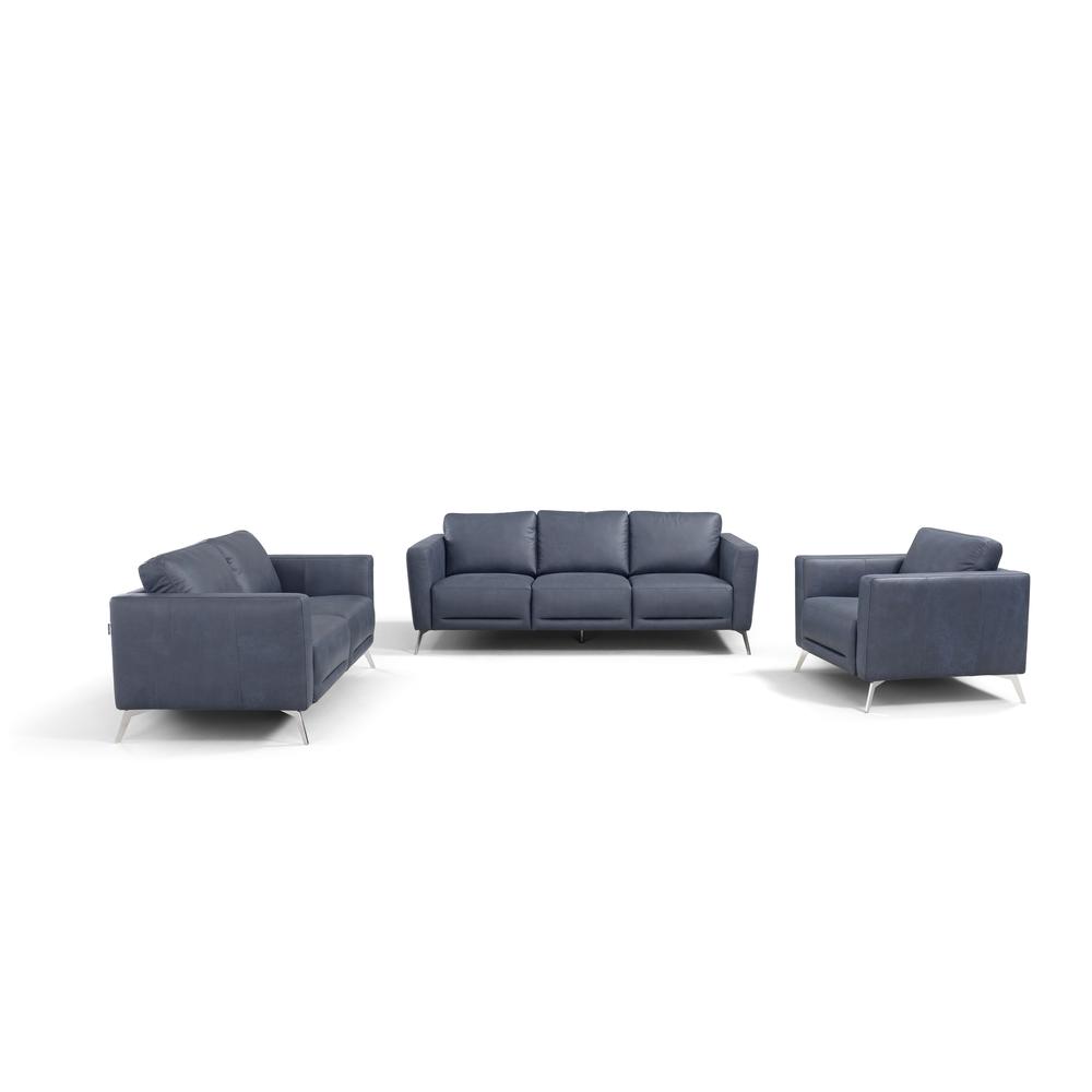 Astonic Loveseat , Blue Leather (LV00213). Picture 5