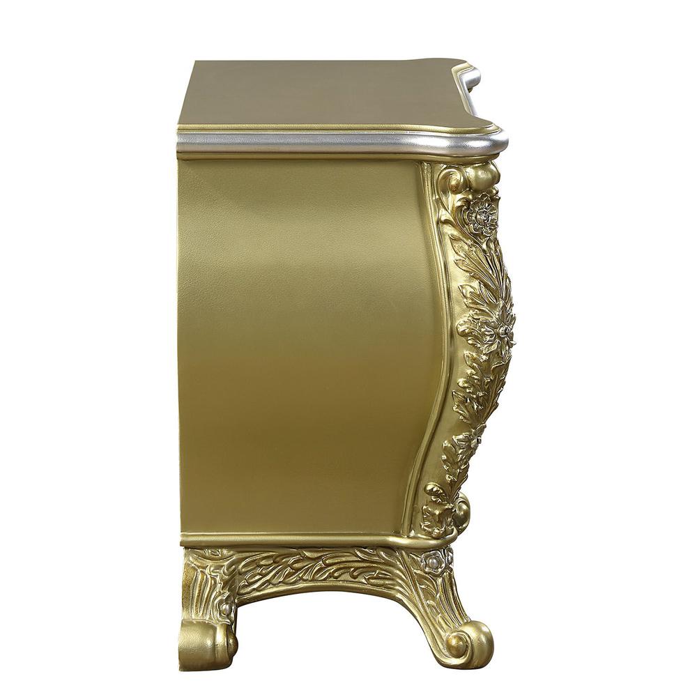 Cabriole Gold Finish Nightstand. Picture 4