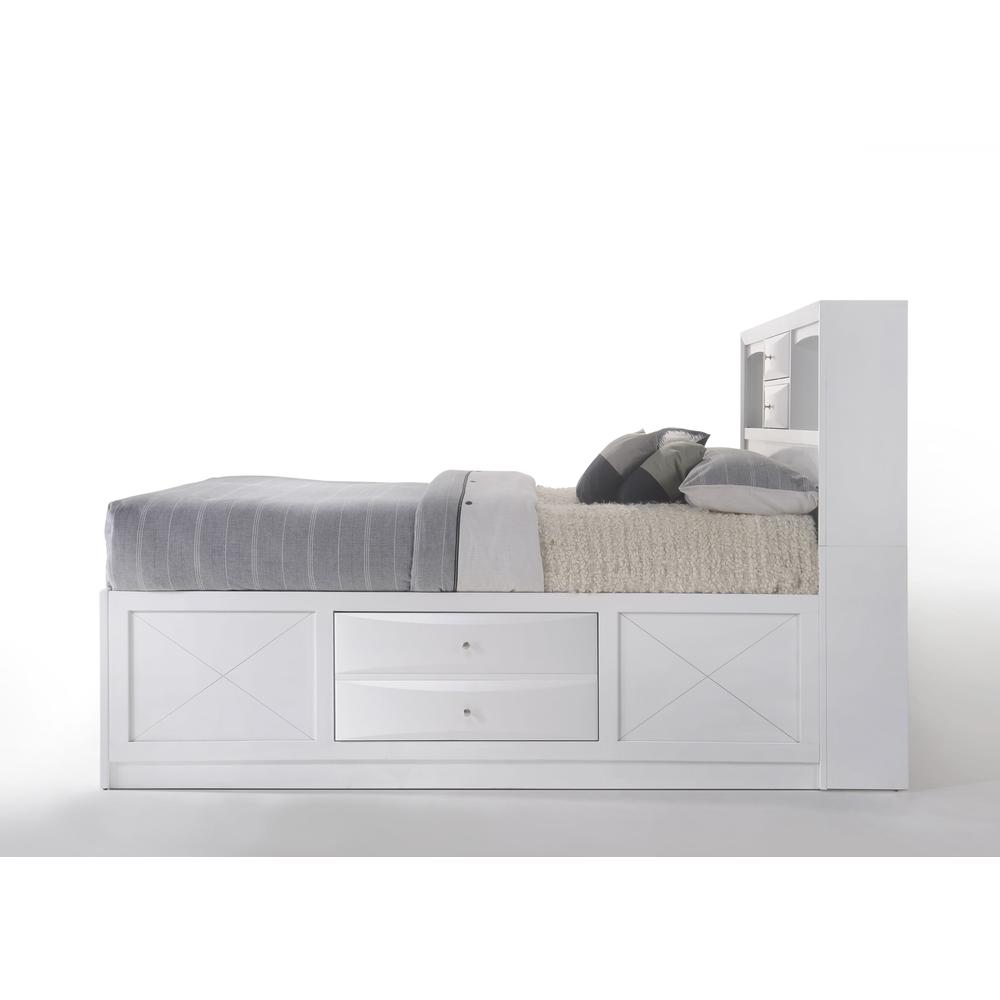 Ireland Queen Bed w/Storage, White. Picture 4