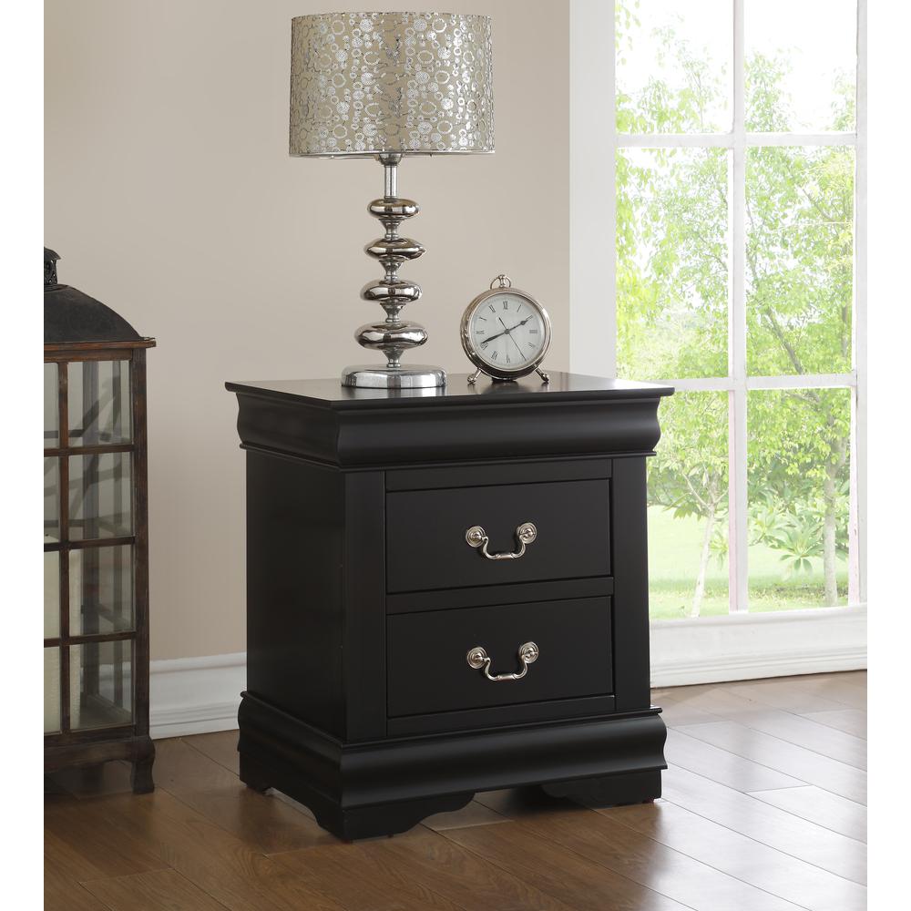 Louis Philippe Nightstand, Black (23733). Picture 1