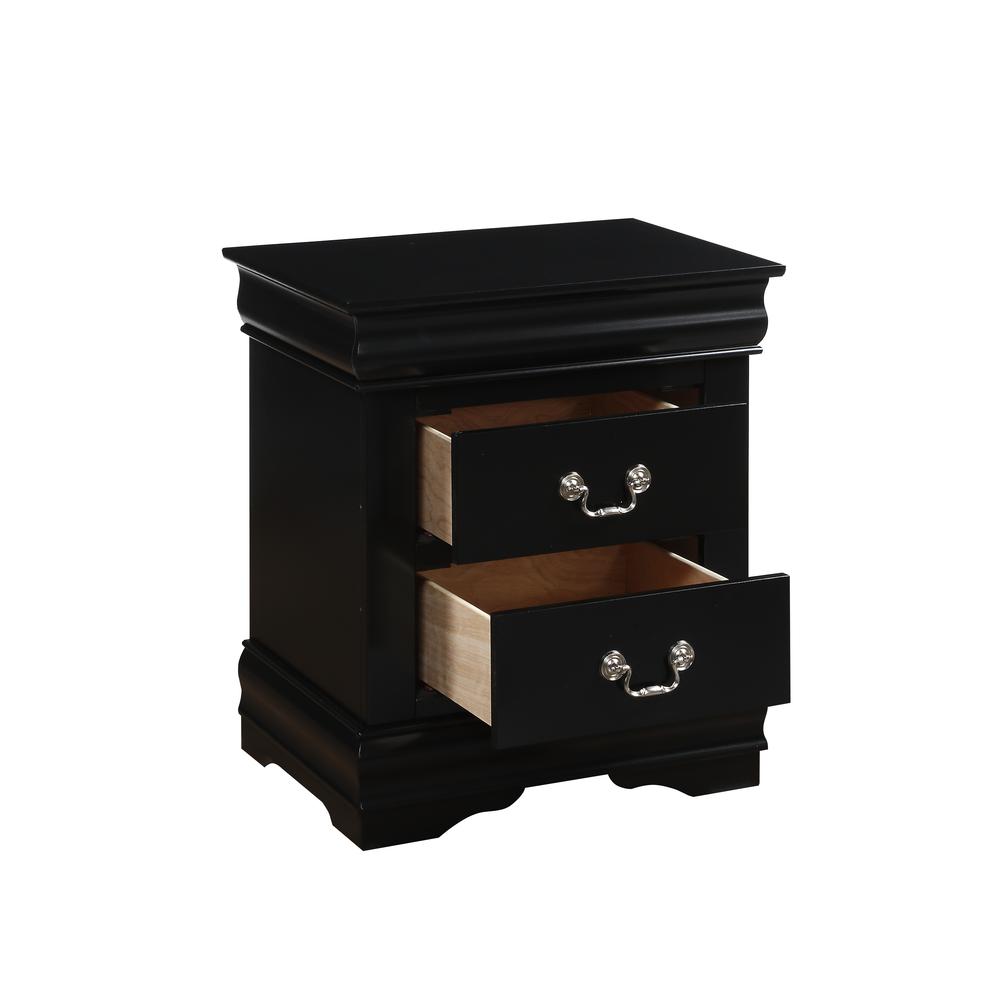 Louis Philippe Nightstand, Black (23733). Picture 4