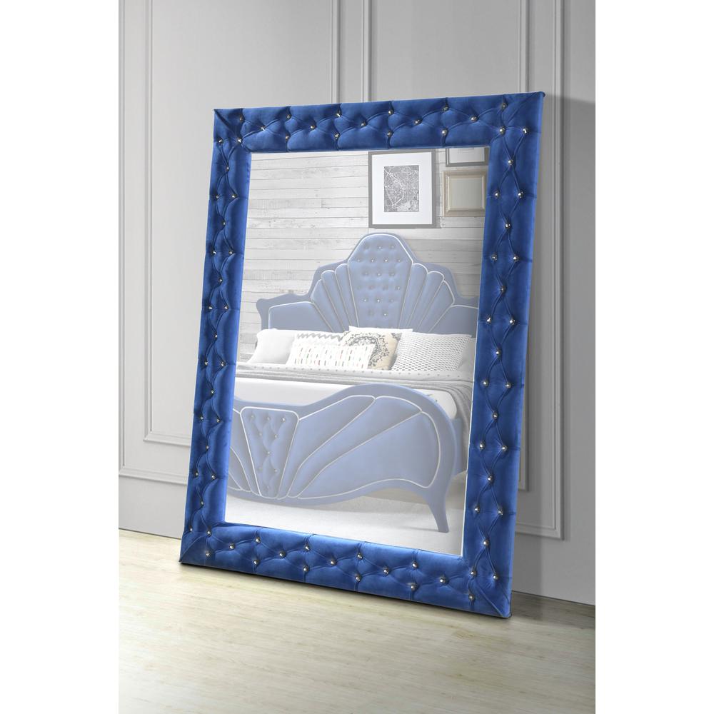 Dante Accent Floor Mirror, Blue Velvet (24238). Picture 1